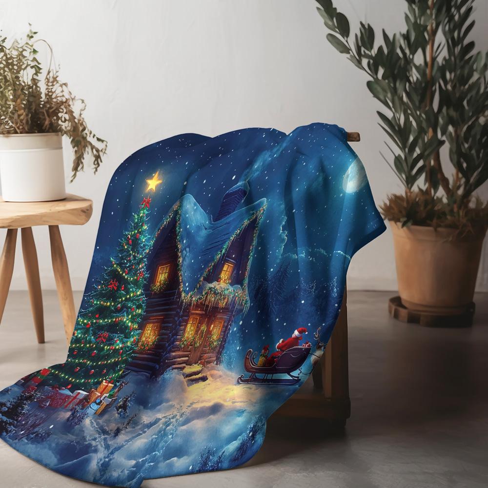 

Tuniu Cozy Christmas Sofa Bed Blanket Winter Home Decor Throw Blanket for Living Room Bedroom Kids Gift 75x90cm