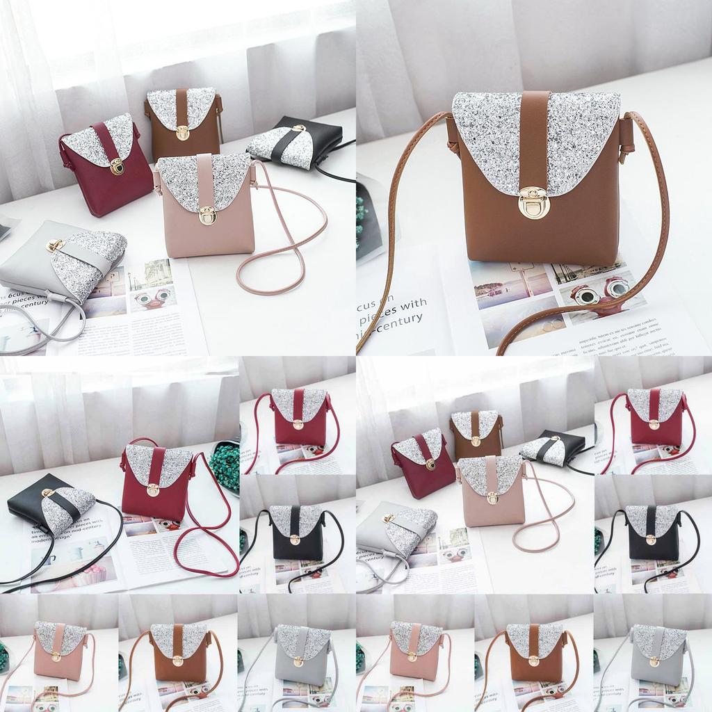 Chic Female Shoulder Bag With Sparkling Sequins And Stylish Compact Design