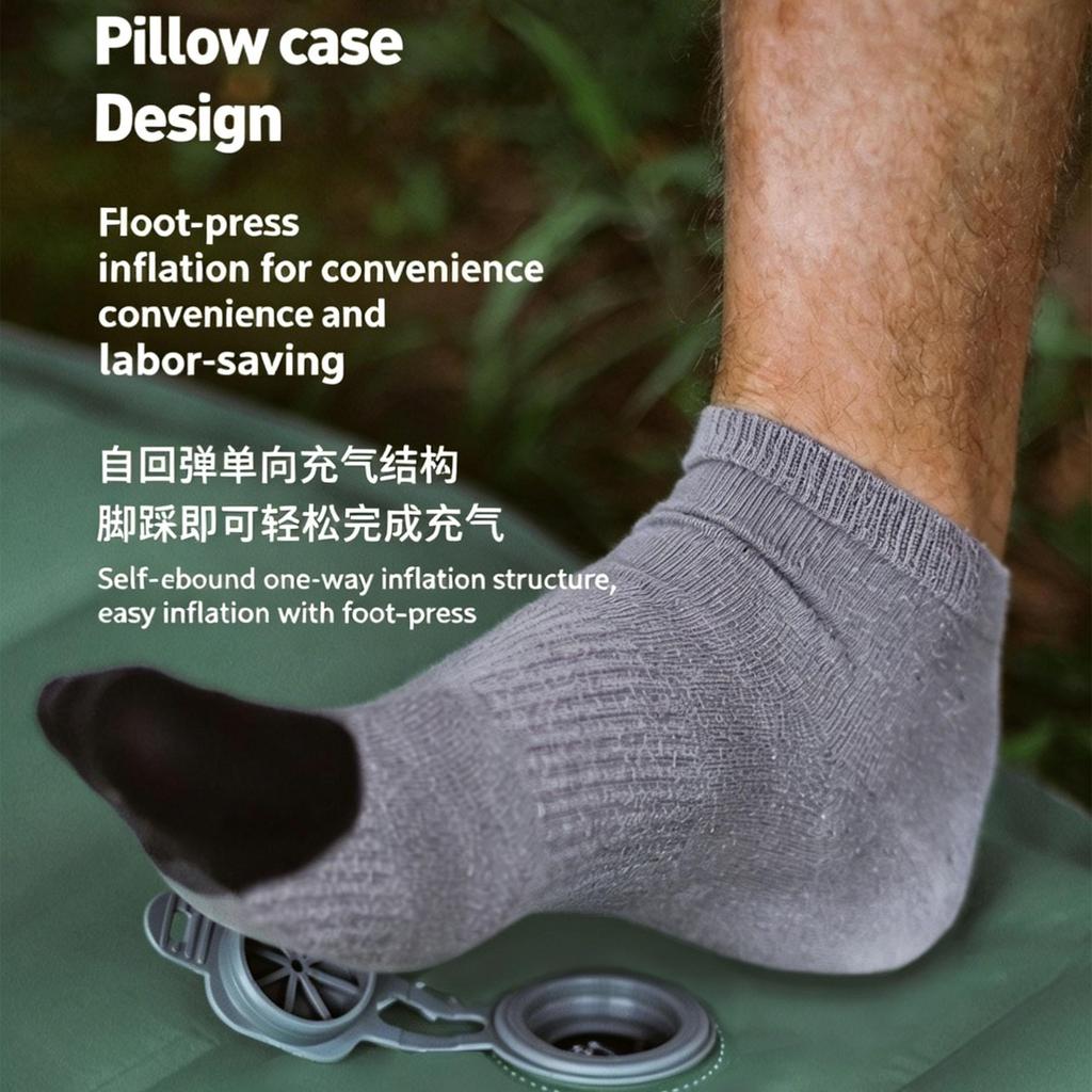 Camping Sleeping Pad with Built-in Pillow Inflating Ultralight Backpacking Air Mattress Waterproof Portable Camping Mat for Tent Hiking Travel Outdoor