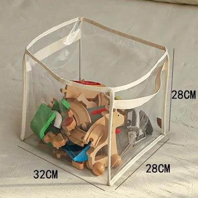 Cesto portaoggetti trasparente per bambini, grande, borsa portaoggetti, grande capacità, cesto portaoggetti multifunzionale per la casa