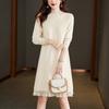 Bottom semi-turtleneck knitted dress women's autumn and winter new medium and long styles with coat inside and outside sweater skirt