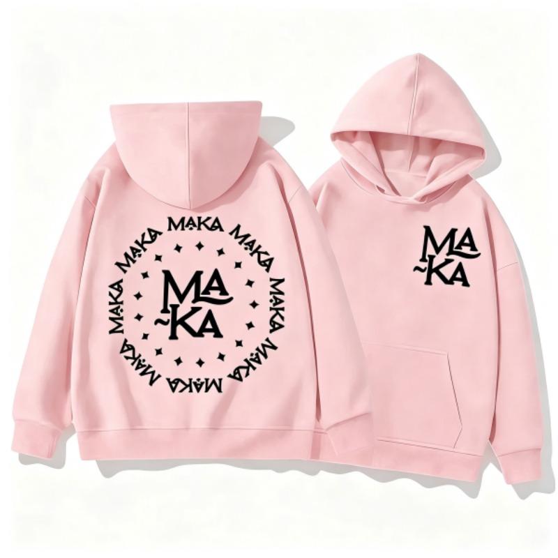 Autumn Men's Women's Hoodies Letter Maka Graphics Printing Unisex Fashion Pullover Long Sleeves Loose Casual Vintage Sweatshirts