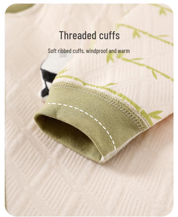 Children's Quilted Warm Underwear Set – Thick 2-Piece for Baby, Spring & Autumn.