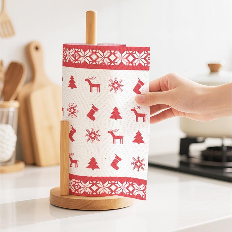 Christmas Kitchen Tissue Colorful Kitchen Paper Christmas Atmosphere Oil Absorption Cooking Party Napkins