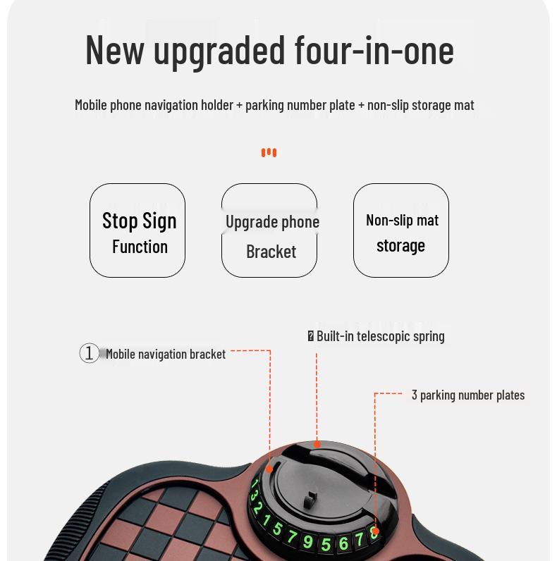 Multifunctional Anti-slip Pad & Mobile Holder with Parking Number Plate