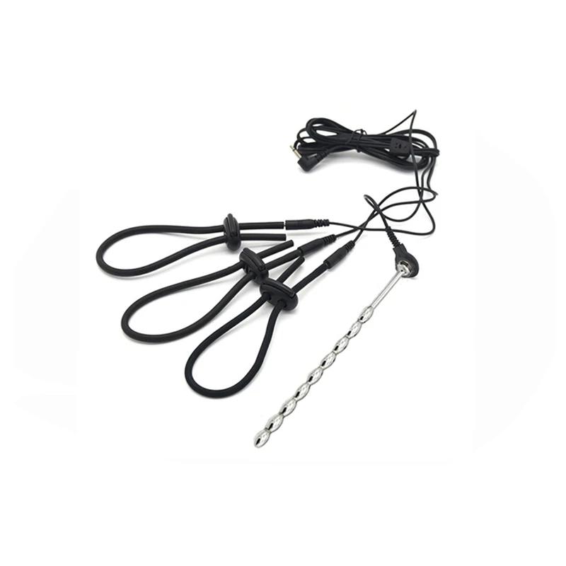 Elektroschock Penis Plug Ring Pferdeaugenstab E-Stim Urethralsonde Katheter Dilator Hahnverlängerer Medizinische Sexspielzeuge für Erwachsene für Männer