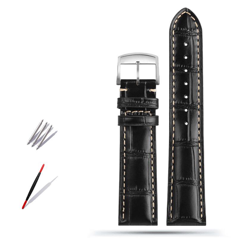 Curea de ceas din piele de vacă clasică 19MM 20MM 21MM pentru colecția Longines Masters L3 L4 L2.628/L2.673 Cureaua de ceas cu cataramă fluture