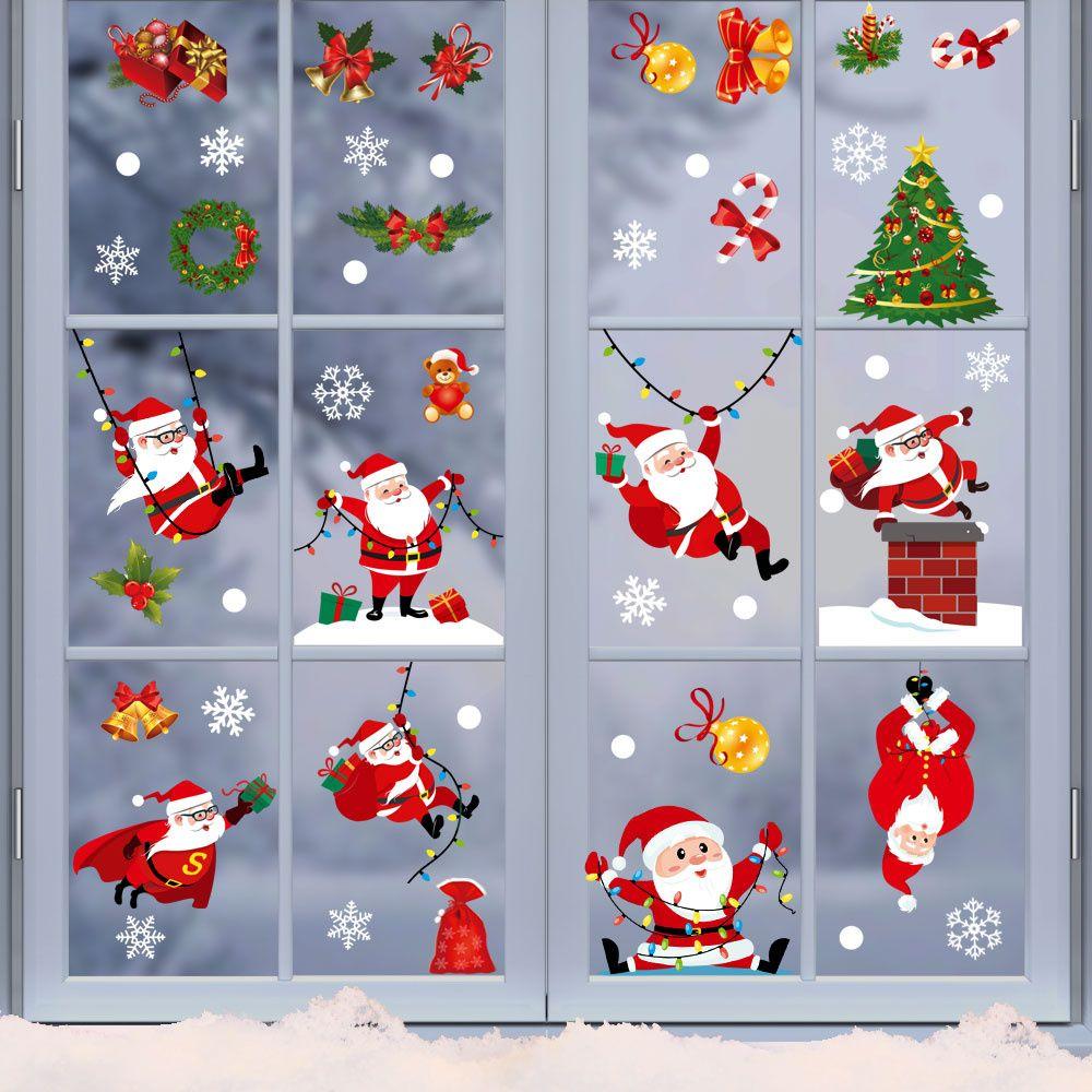 New Year Snowman Christmas Home Santa Claus Window Decoration Window Stickers Christmas Stickers