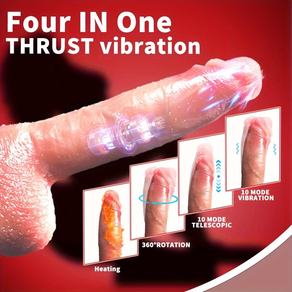 9,48palcový Thrusting Dildo Vibrátor s 10 tahovými a 10 vibračními režimy, dálkovým ovládáním. Ideální pro G-bod a anální stimulaci. Vhodné pro muže, ženy