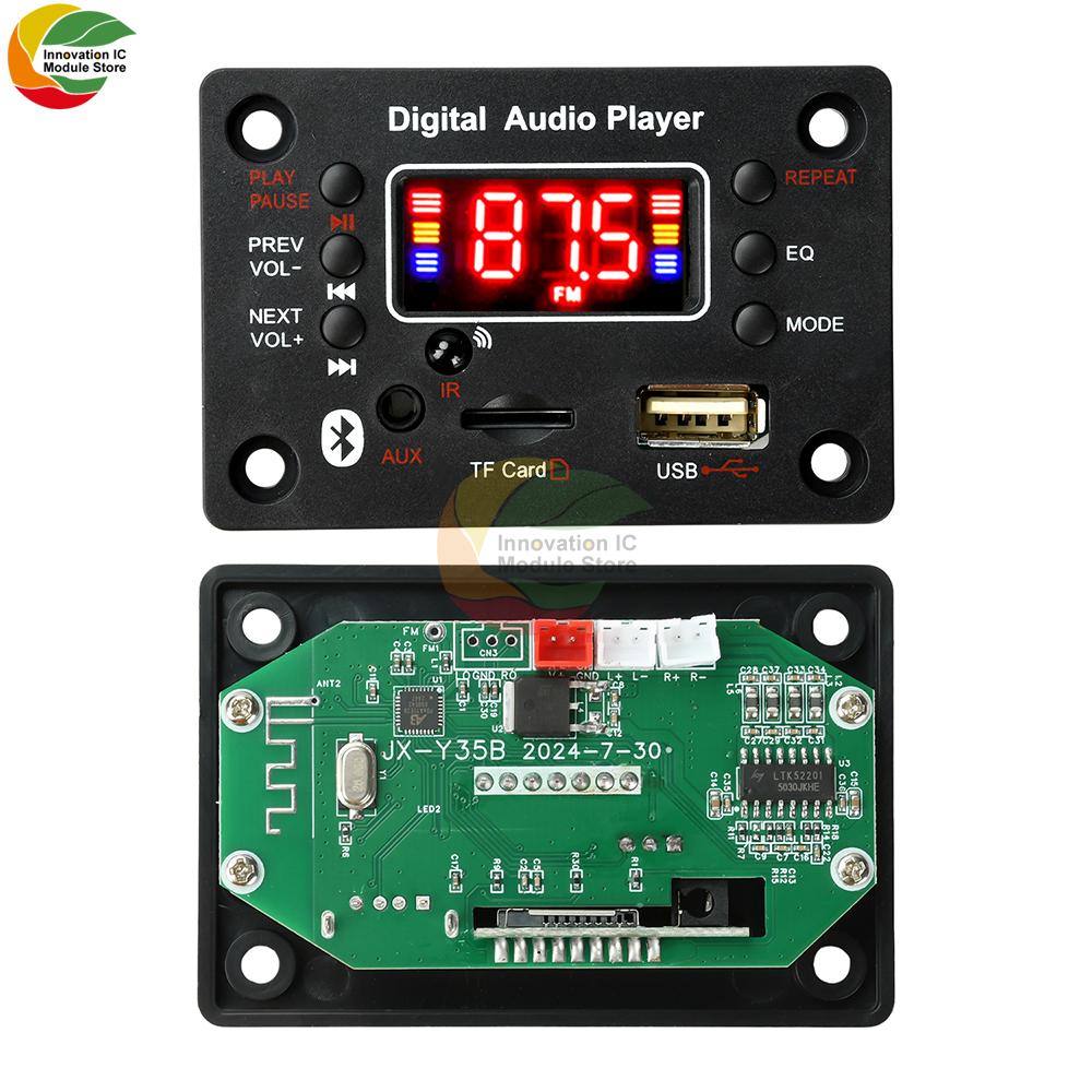 Wireless Bluetooth MP3 Decoder Board with Built-in Amplifier for Car Audio System Support USB TF AUX FM and Remote Control