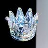 Creative Small Glass Candlestick Mini Crown Glass Ashtray Tea Candle Holder Bar Decor