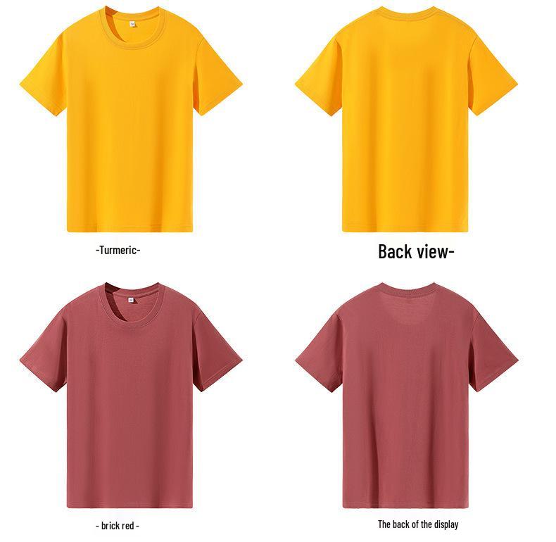 Unisex 180g Combed Cotton Round Neck T-shirt, Short Sleeve, Plain Color, Logo Print, Base Layer Shirt