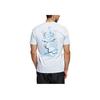 Adidas Printed Round Neck Short Sleeve T-Shirt Men Tops Blue HM6771