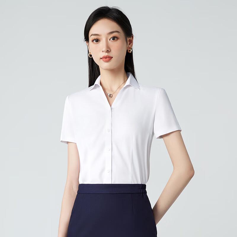 Trueman Women's V-Neck Short Sleeve Blouse