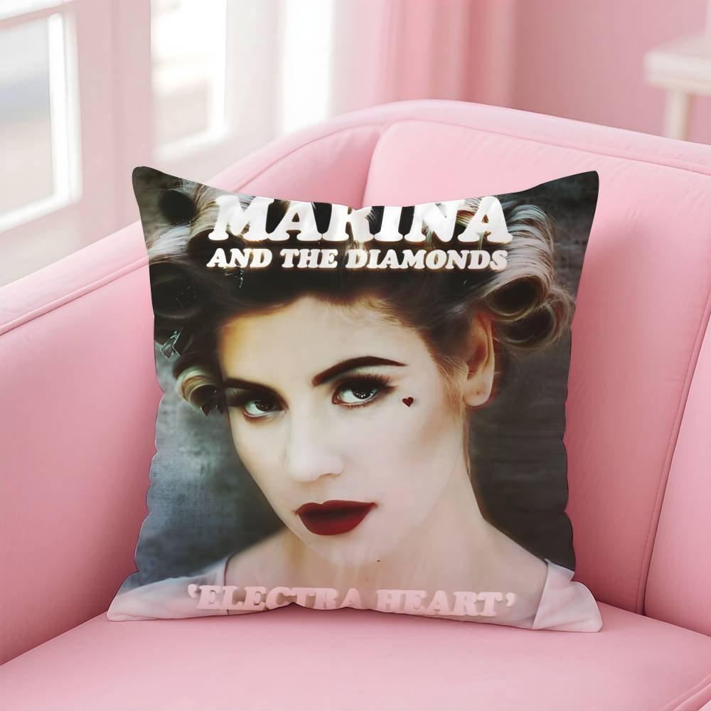 Federa per cuscino con motivo album musicale M-Marina And The Diamonds, Federa stampata per cuscino da divano in soggiorno e Decorazione per camera da letto