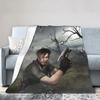 Leon S Kennedy Resident Evil  Warm Soft Plush Throw Blanket for Kids and Adults Funny Flannel Bedspread for Sofa Bed Cover