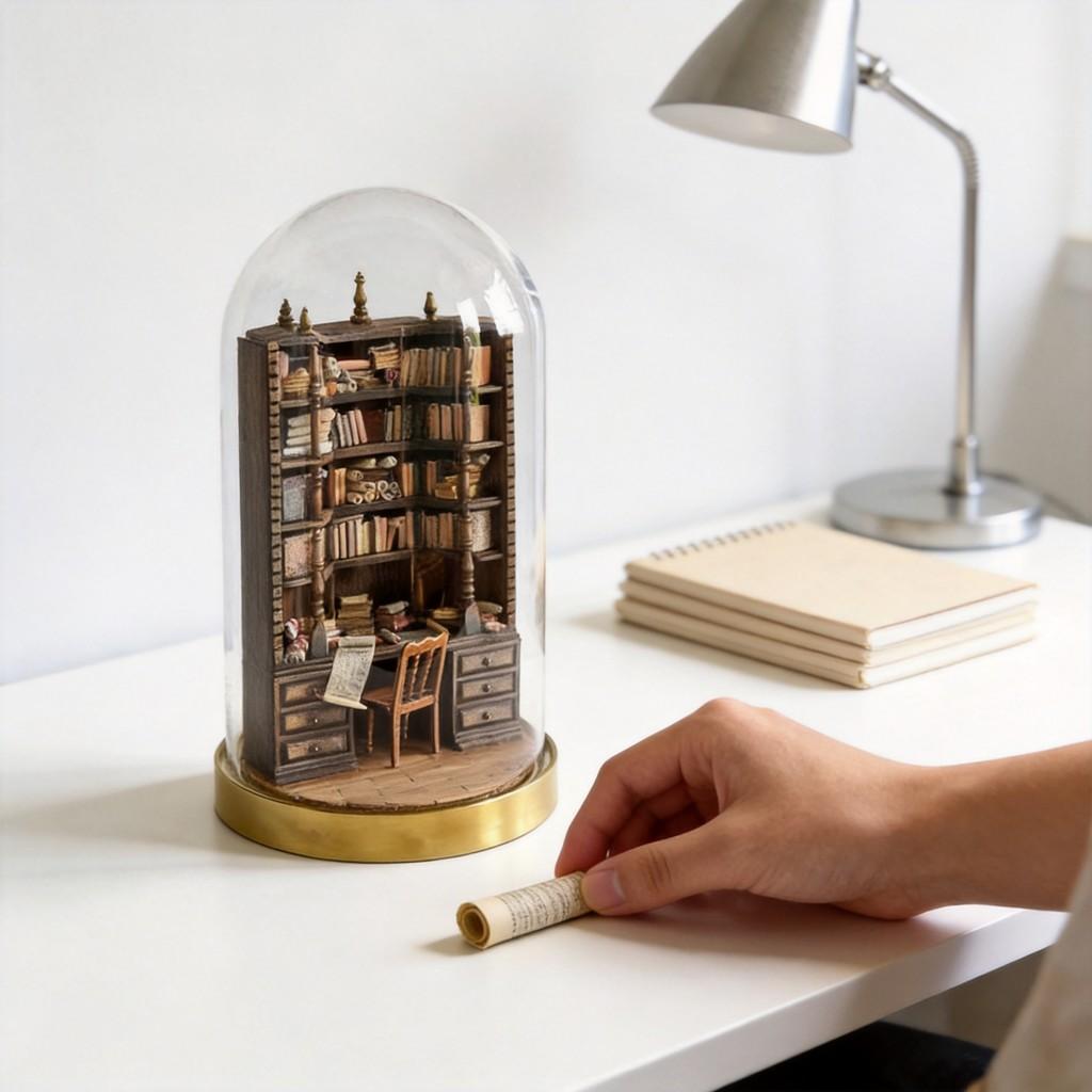 Modern Minimalist Resin Bookcase With Decorative Shelf For Home Office Decor