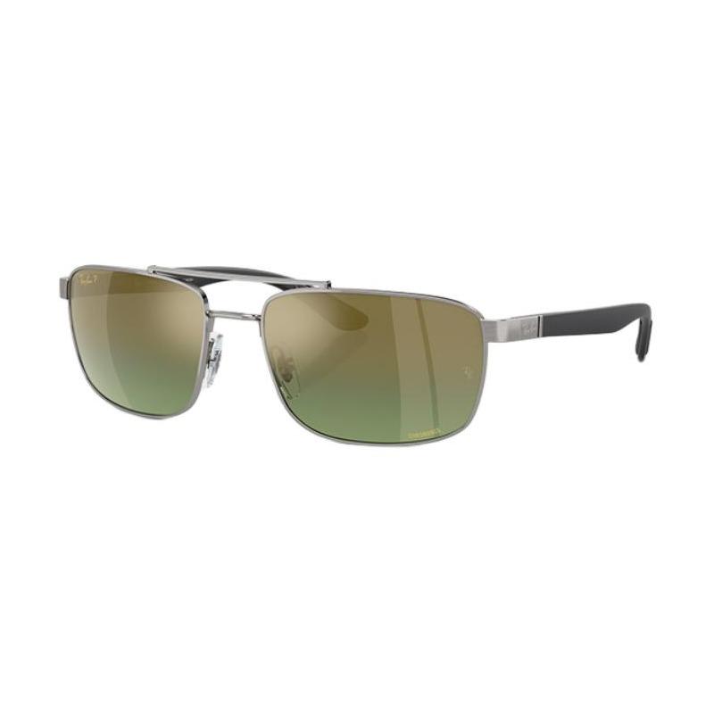 RAYBAN Temple Logo Metal Square Sunglasses Unisex Couple Style Multicolor / 60 0RB3737CH-
