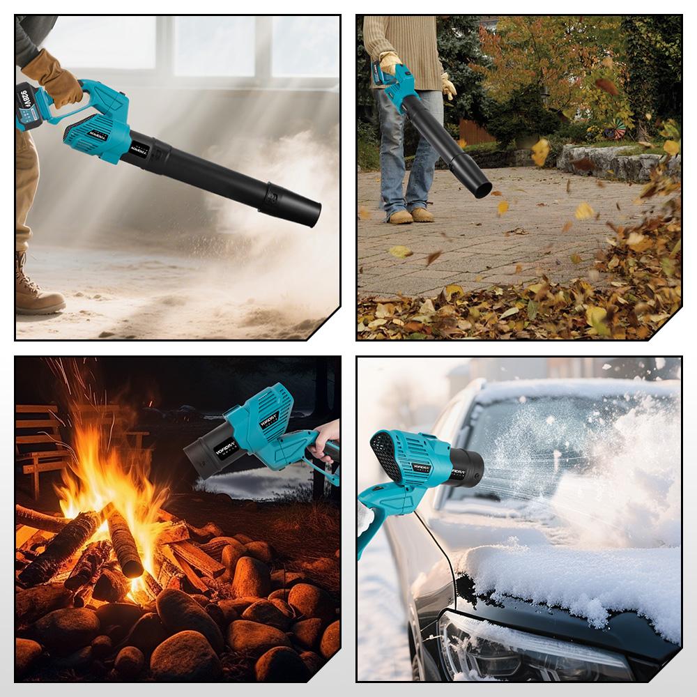 Yofidra Bürstenloser elektrischer Turbo-Gebläse 2 IN 1 Turbo-Gebläse Jet-Gebläse Laub Staub Schnee Blasen Reinigungsgerät Für Makita Akku-Pin