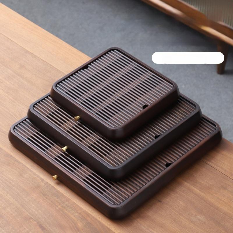 Portable Bamboo Tea Tray Coffee And Tea Tools Wooden Tray Household Decorative Tray Kitchen Serving Tray 25cm Bamboo Tray