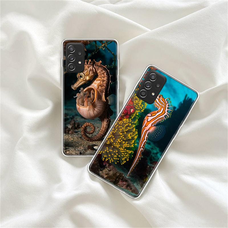 Seahorse Underwater Fantasy Phone Case for Samsung A54 A57 A37 A17 A14 A15 A12 A24 A34 A55 A35 A25 A52S A07 A05S A04S A22 A32 A7
