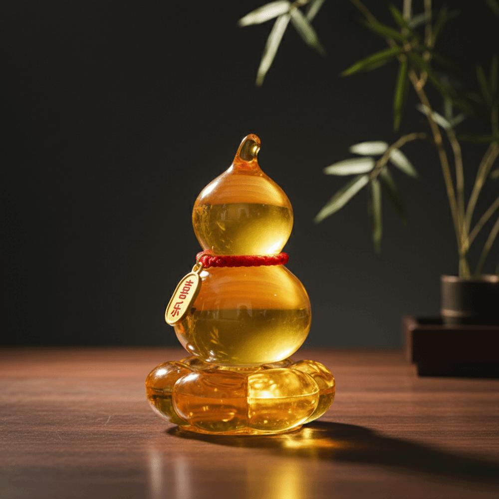 Crystal Spinning Car Ornament Creative Gourd Crystal Table Statue Mini Gourd Statue Home Ornaments