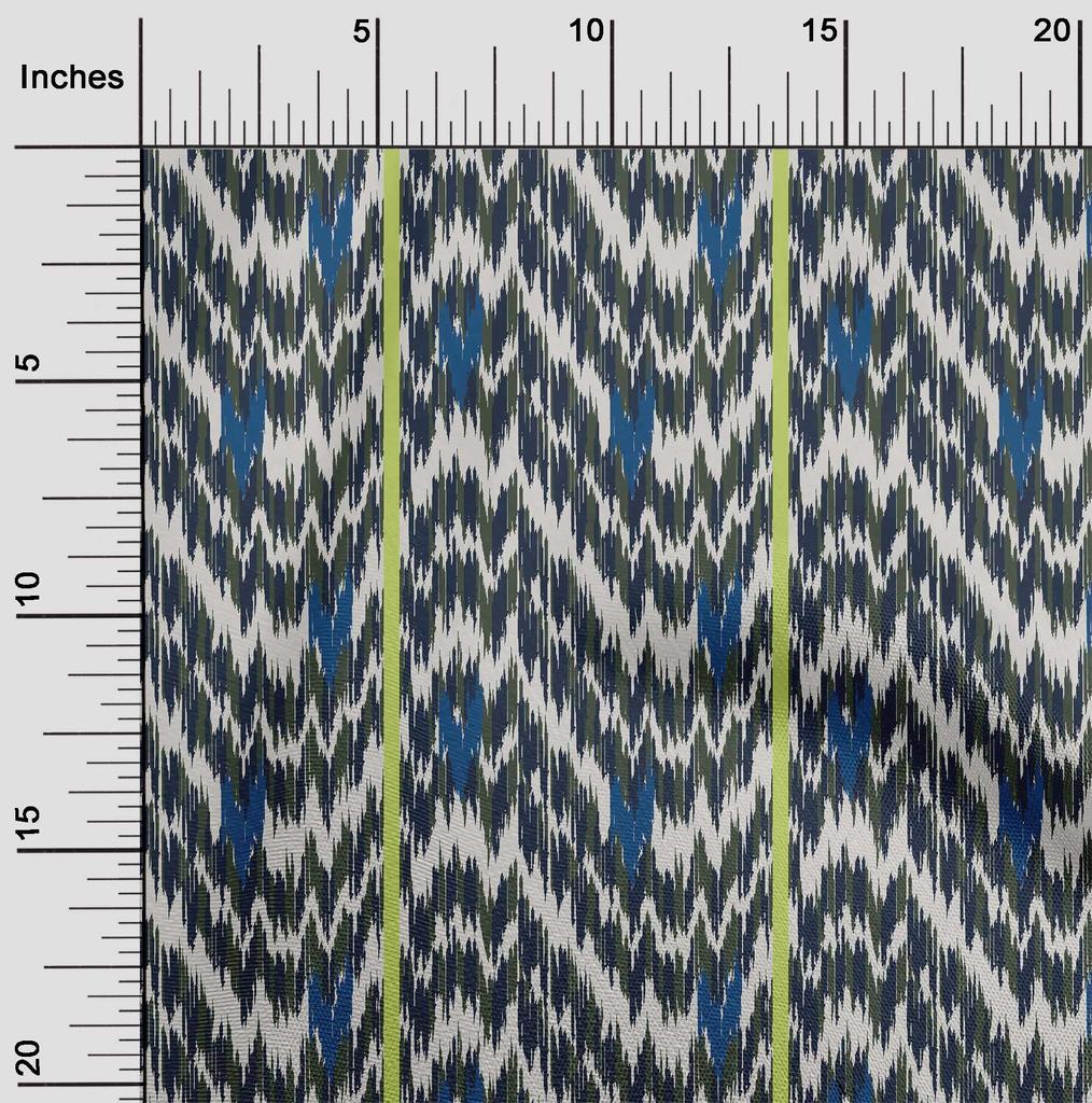 oneOone Cotton Flex Fabric Stripe & Chevron Ikat Fabric Prints By Yard 40 Inch