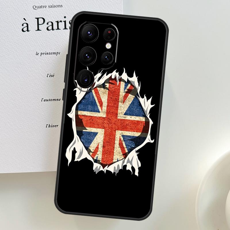 England British UK Union Jack Flag Phone Case For Samsung Galaxy S22 Ultra S21 S20 FE S9 S10 Plus Note 10 20 S23 Ultra Cover