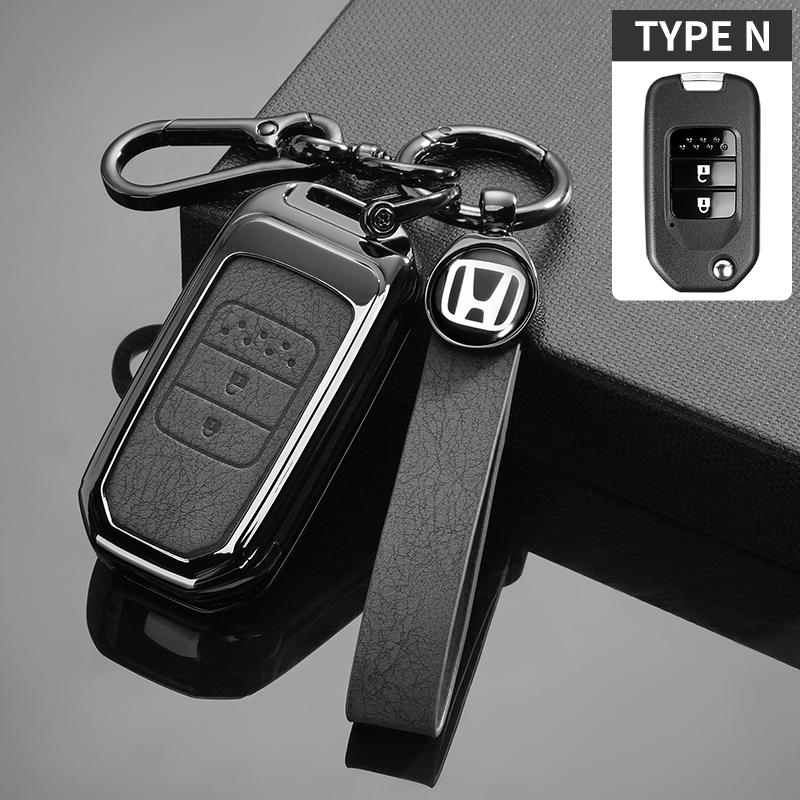 Genuine Leather Car Key Cover Case for Honda Civic 4d 9th Gen 10 Accord XRV Life Jazz Crv Fit Keychain Shell Keyless Accessories