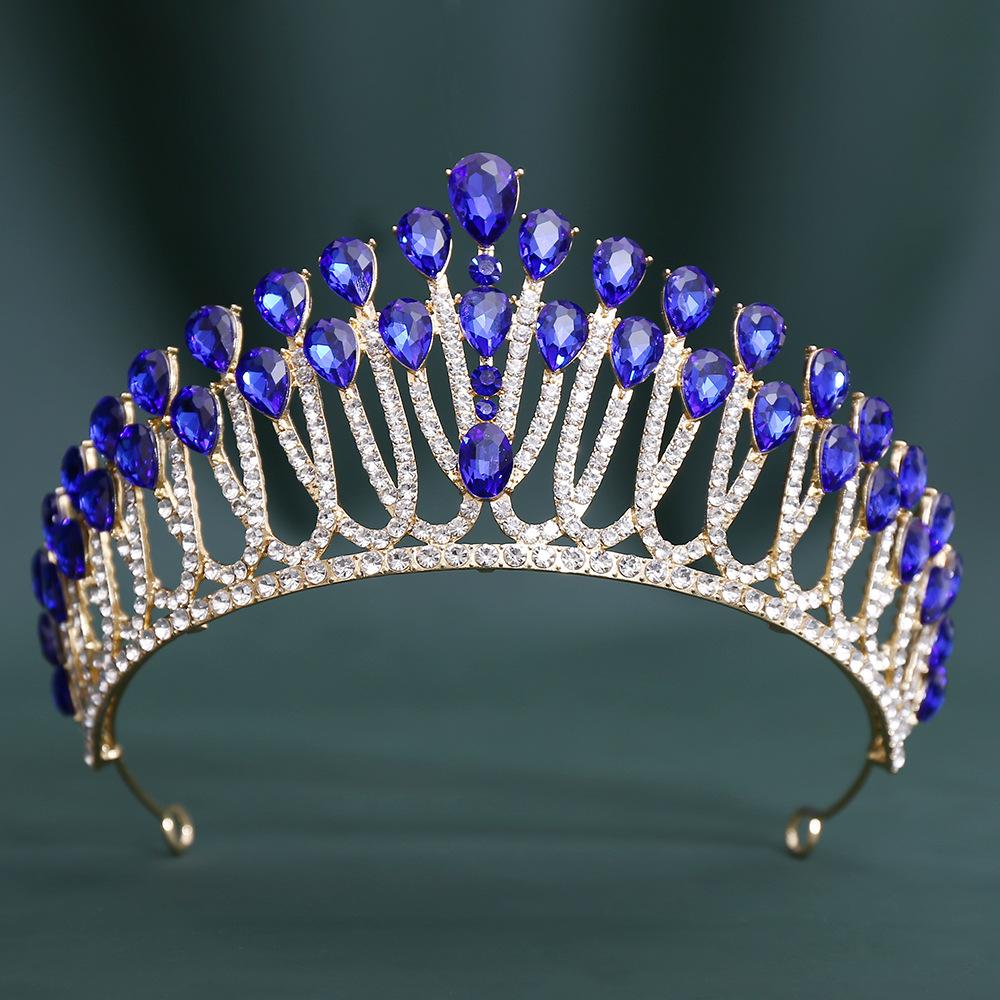 DIEZI Baroque Luxury Water Drop AB Rhinestone Crystal Tiara For Women Wedding Party Elegant Bridal Bride Crown Hair Accessories