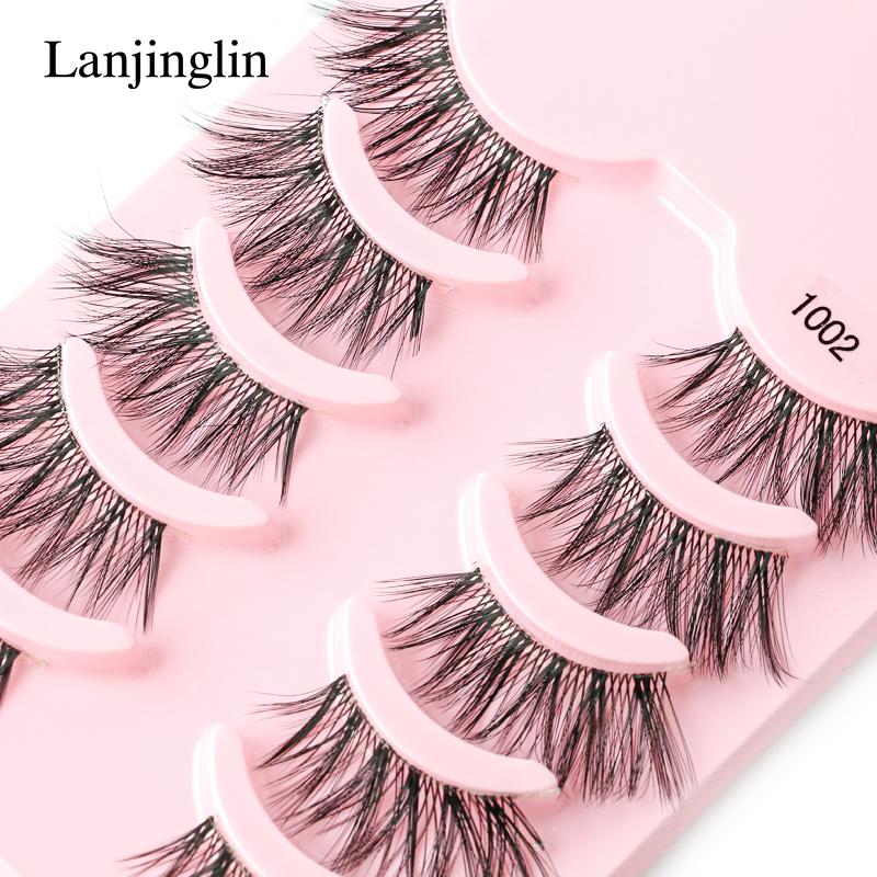 Half Eey Lashes 3/5 Pairs Faux Mink Lashes Reusable False Eyelashes Natural Fluffy Makeup Tools Extension Fake Lashes Maquiagem