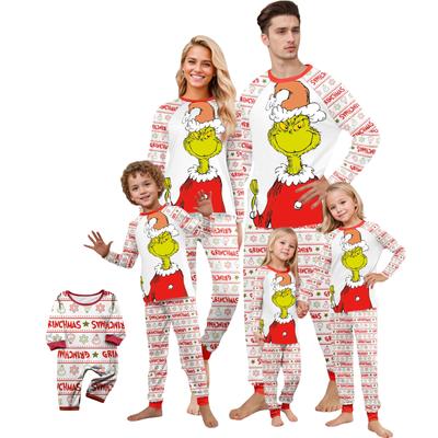 Christmas Print Cute Family Set Pajamas, Home Clothes, Family Set Long Sleeve Top Pants Set