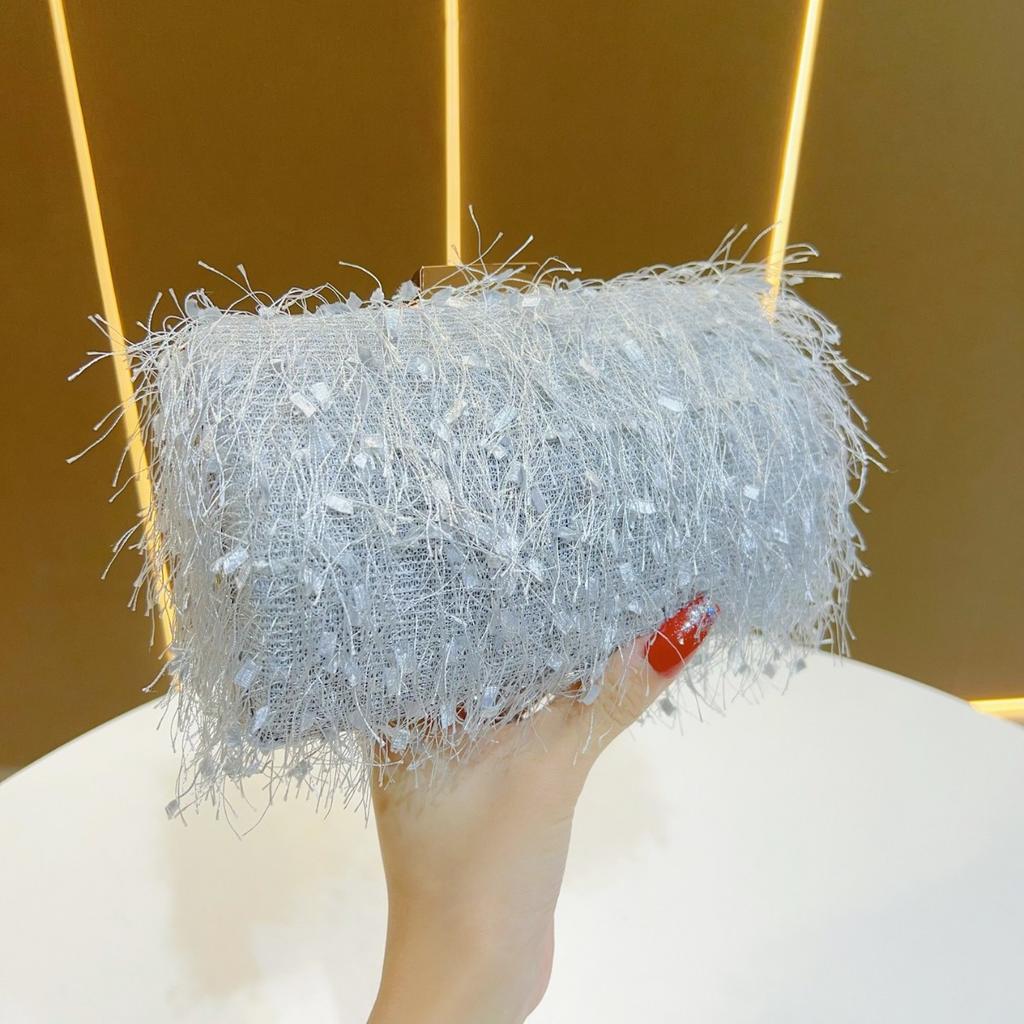 New Fashion Feather Evening Bag for Women,Elegant Shoulder Crossbody Clutch,Mini Phone Bag Makeup Bag