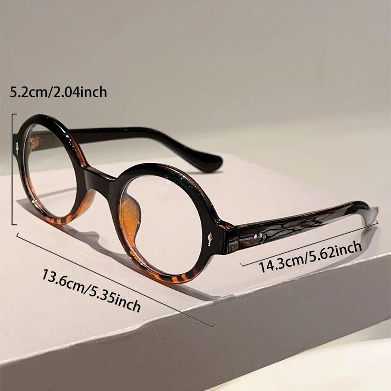 Cute Round Glasses Women Fashion Candy Color Rim Decor Eyeglasses New Trendy Design Blue Light Blocking Optical Frames