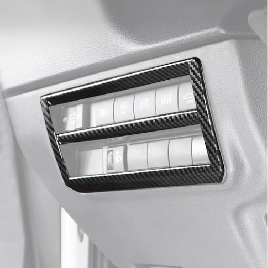 Carbon Fiber Style Headlight Switch Frame Cover Trim For Toyota Tundra -2025