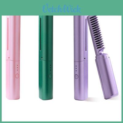Red Book Style Negative Ion Straight Hair Comb Lazy Curling Iron For Home Use No Hair Damage 2-in-1 Straightening And Curling Comb