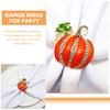 4 Pcs Napkin Buckle Banquet Rings Decorative Party Decorations Decorate Pumpkin Halloween Orange Tissue For Table Decors