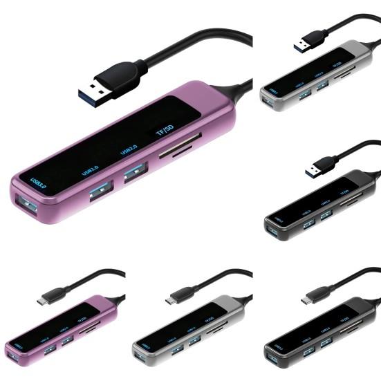 Portable USB Hub Adapter 5-in-1 High Speed Transmission Docking Station USB Type-C To USB TF/SD Adapter for Phone Laptop