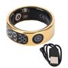 Smart Ring Gold Touch Display Screen Gesture Control IP68 Water Proof Sleep Activity Fitness Tracker Ring Size 8