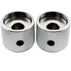 Musiclily Pro 1/4" Steel Mother-of-Pearl Dome Knobs, Side-Threaded, Universal Fitting for Electric Guitar/Bass, Chrome (Set of 2)