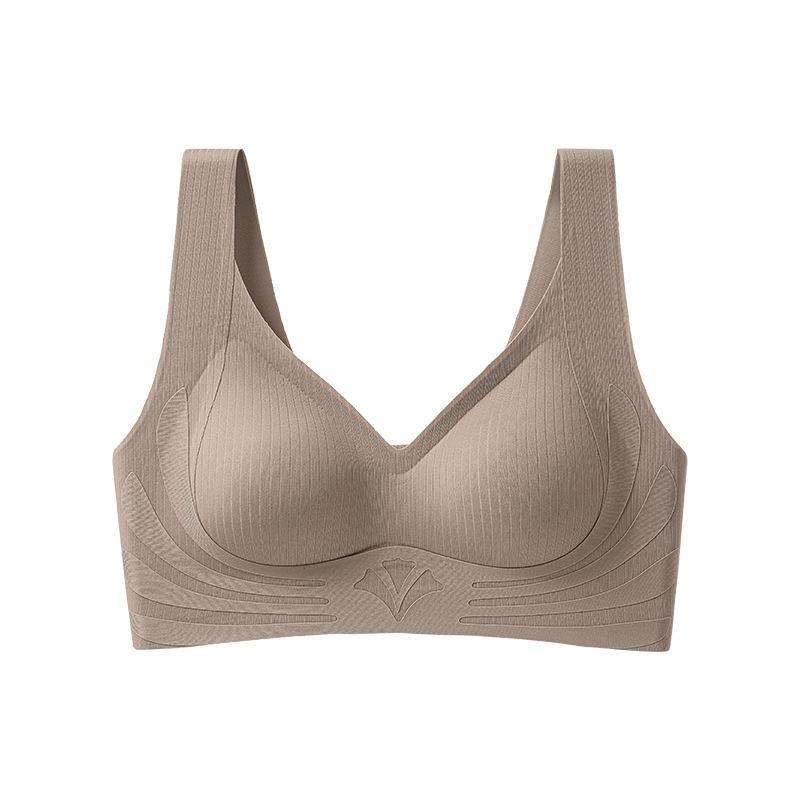 Tank Top Style Seamless Bra Women's Sports Bra No Steel Ring Gathered Bra Double Breast Anti Sagging Thin Bra