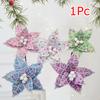 1PC Simulations Christmas Velvet Flower Arrangements Christmas Flowers Fur Ball Decorations Ornaments Fabrics Atmosphere Festival