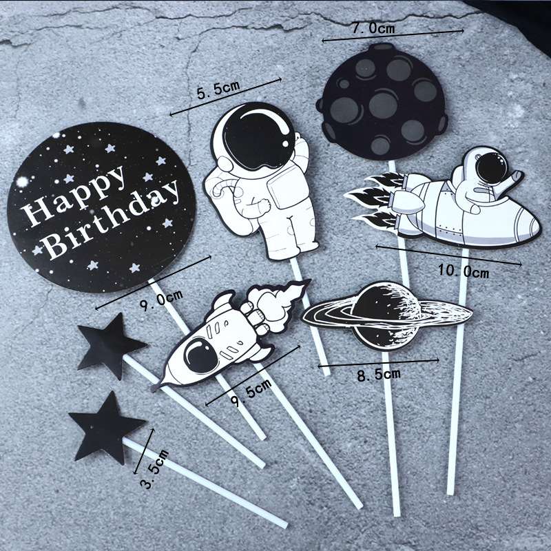 Planet Series Theme Cake Topper Birthday Decoration Universe Space Planet Astronaut Cake Decoration Birthday Party Decor Kids