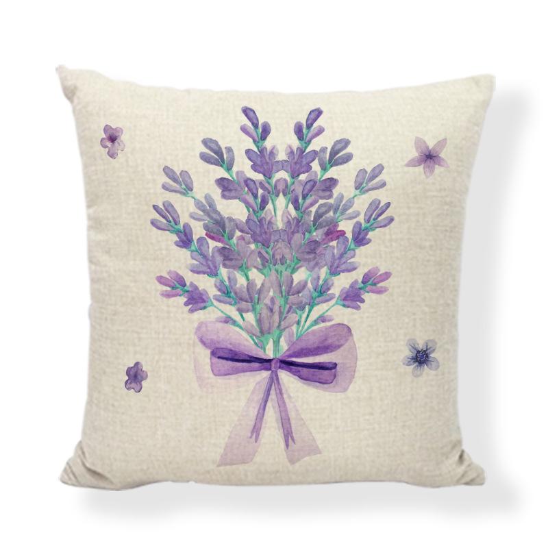 Lavendel "Velsigne dette hjemmet" Putetrekk, 45x45cm Lilla Sofaputetrekk for Stuedekor