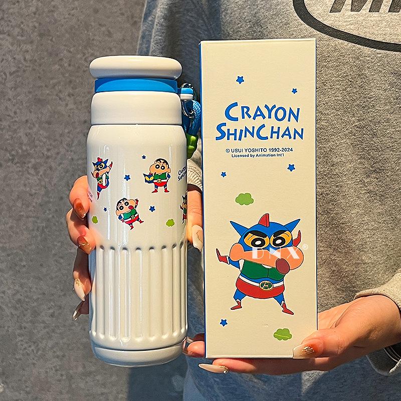 Crayon Small New Large Capacity Stainless Steel Thermos Cup Cartoon Student Sippy Cup Couples Cup Birthday Gift for Men and Women