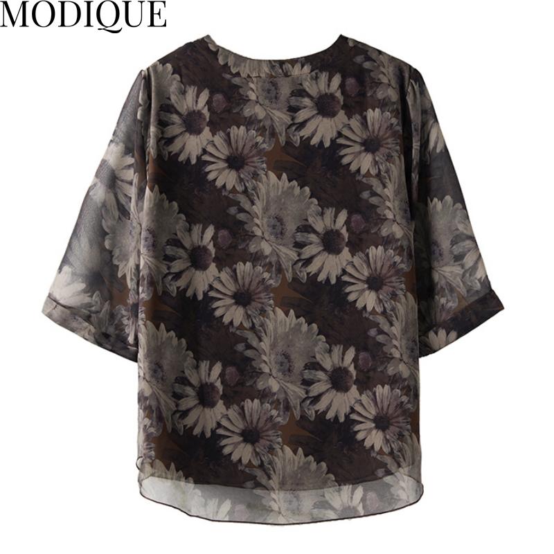 MODIQUE Frühling Sommer Plus Größe Neue Frauen Lose Vintage Baumwolle Leinen Floral Spitze Bluse Shirts Weibliche Casual Oversize Langarm V-ausschnitt Top T-Shirt