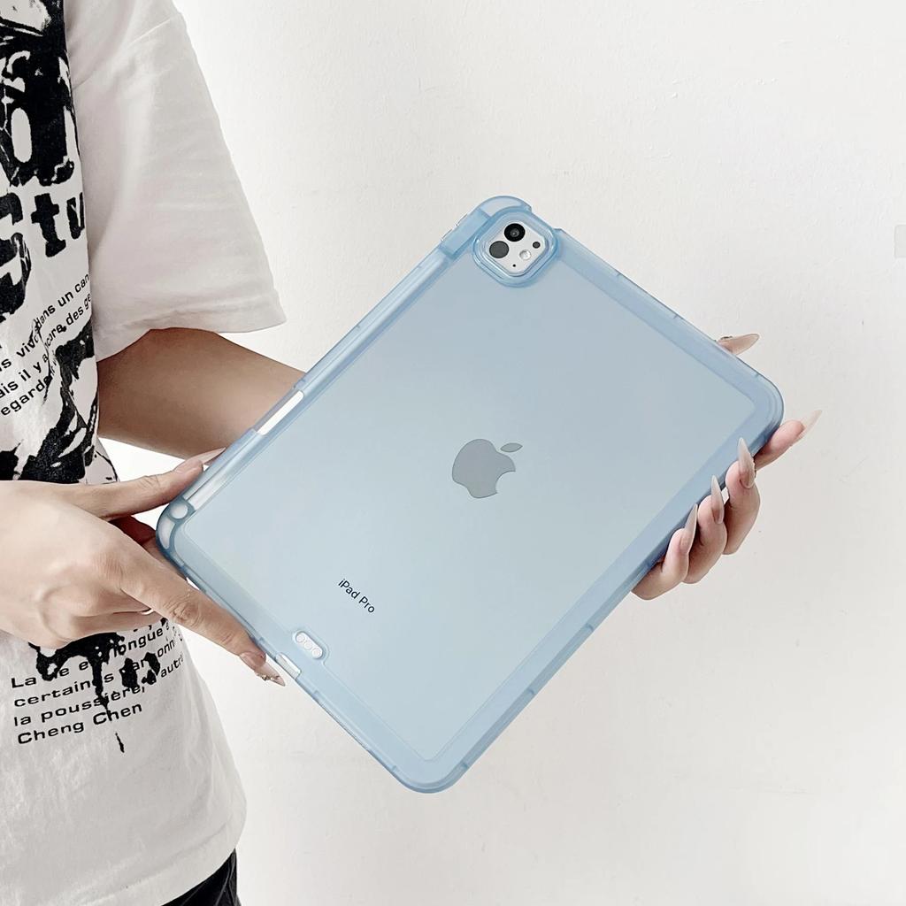 With Pencil Slot Tablet Case for IPad 2025 2024 6 7 8 9 10th 11th Generation Case Air 4 5 Pro 10.2 10.9 11 Inch Mini Clear Cover