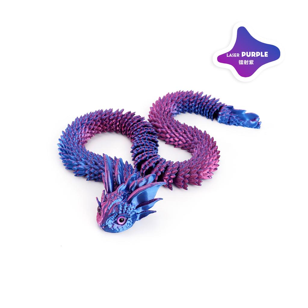 3D Printed Dragon Snake Movable Joint Fidget Toy Figurine Simulation Snake Office Desktop Ornament New Year Gifts Crafts Gift