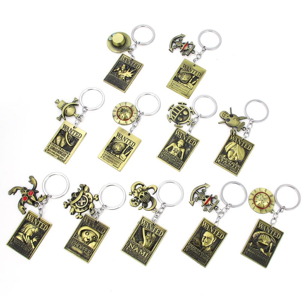 One Piece Keychain Set With Zinc Alloy Characters For Anime Fans And Gift Giving