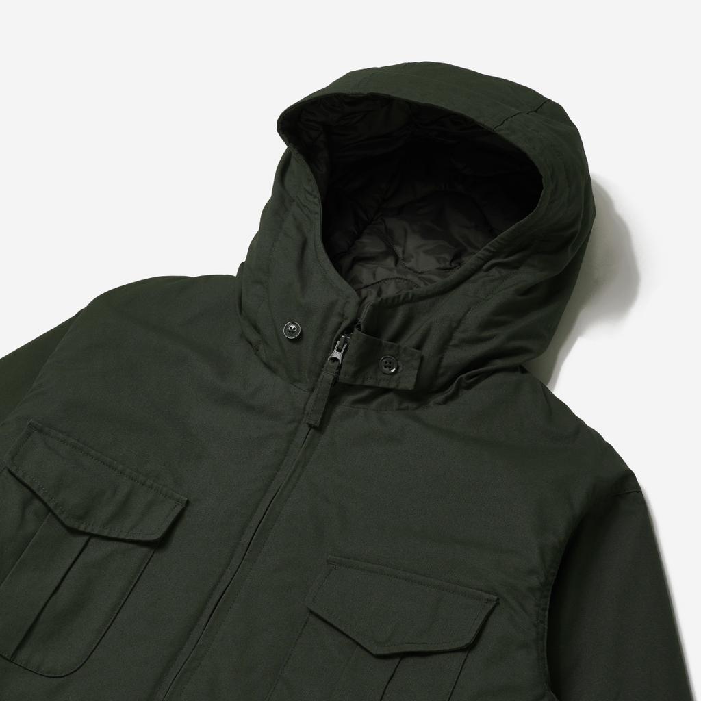 UNIQLO Engineered Garments Collaboration FW23 Classic Hoodie Zipper Design Heat-Absorbing Lined Mid-Length Hooded Coat Unisex coats Olive 467596-57